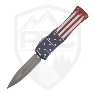 Microtech Hera Double Edge FLAG Signature Series, Apocalyptic M390