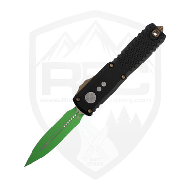 Microtech UTX-85 Jedi Master, Black Aluminum, Green M390MK - 12324
