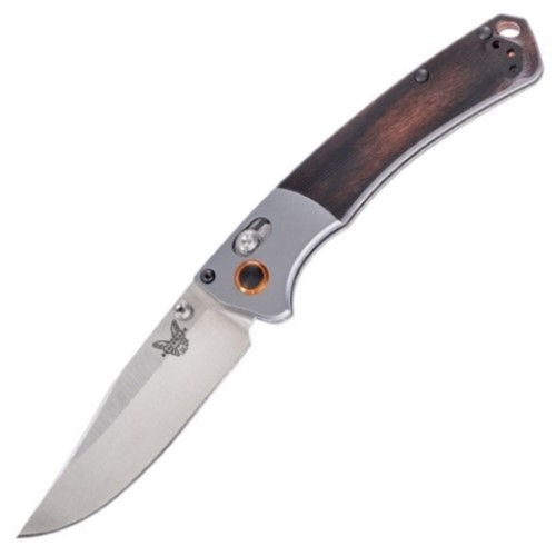 Benchmade Mini Crooked River Stabilized Wood, Stonewash S30V - 15085-2