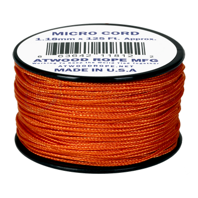Neon Orange with Refelective Tracers Micro Cord - 125 ft