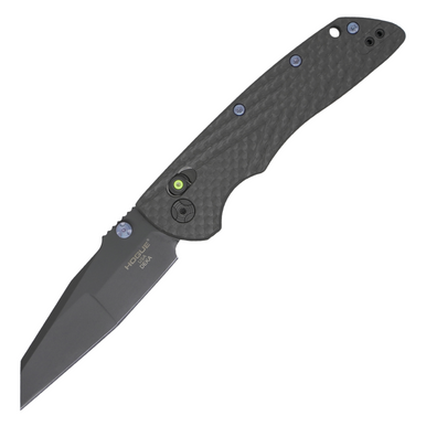 Hogue COLLECTOR SERIES Deka Wharncliffe, Carbon Fiber Frame - Green Tritium / Cerakote CPM-20CV - 24298