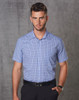 navywhiteskyblue - M7320S Mens Two Tone Check S/S Shirt