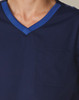 VNECK - M7650 Mens Contrast Colour S/S Scrub Top