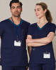 M7660-POCKET - M7650 Mens Contrast Colour S/S Scrub Top