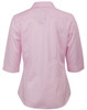 SoftPink Back - M8110Q Ladies Dobby Striped Taped 3/4 Sleeve Shirt