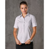 M8200S WoMens Ticking Stripe S/S Shirt