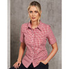 M8300S WoMens Gingham Check S/S Shirt