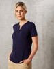 model4 - M8840 Ladies V-neck with Tab S/S Knit Top