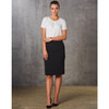 M9472 WoMens Mid Length Lined Pencil Skirt in Poly/Viscose Stretch Stripe