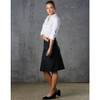 M9473 WoMens Pleated Skirt in Wool Stretch