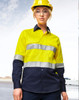 Female - SW82 Hi-Vis Cool-Breeze Safety L/S Shirt (Generic Tape)