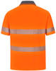 Orange Charcoal Back - SW85 Unisex Cooldry Segmented Safety S/S Polo