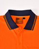 Orange Navy Collar - SW85 Unisex Cooldry Segmented Safety S/S Polo