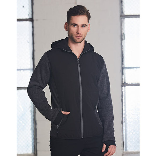 JK43 Mens Heather Sleeve/Quilted Body Jacket