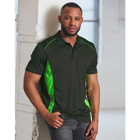 PS79 Mens Cooldry S/S Contrast Interlock Polo
