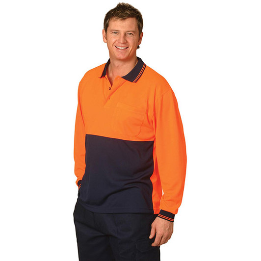 SW05CD Hi-Vis cooldry safety polo L/S