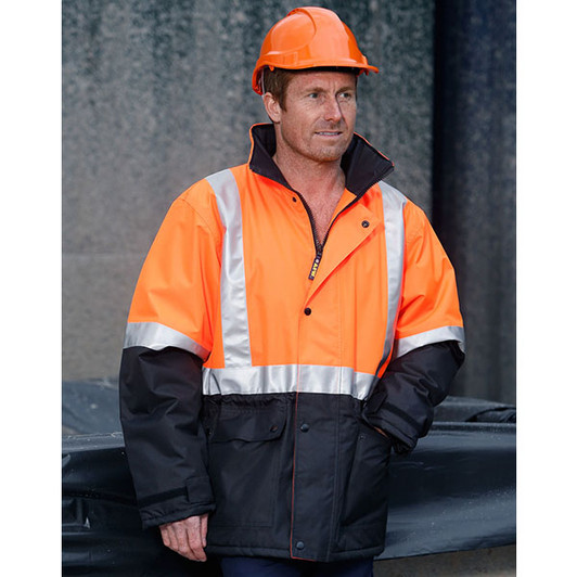 SW28A Hi-Vis Two Tone Rain Proof Quilted Safety Jacket With 3M Tapes