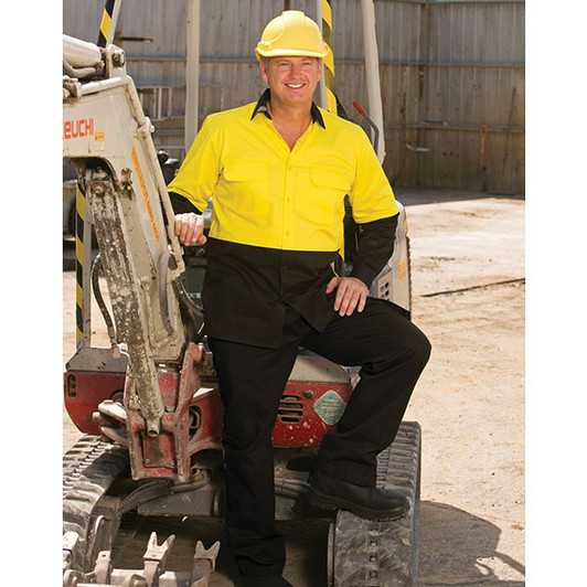 SW67 Mens Two Tone Cool Breeze L/S Cotton Safety Shirt