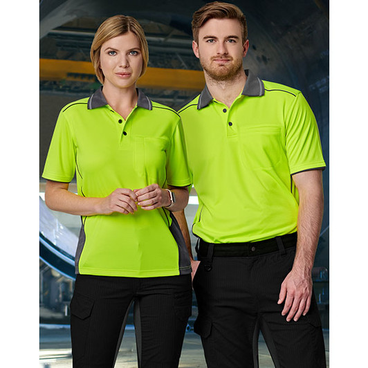 SW79 Hi-Vis Bamboo Charcoal Vented S/S Polo