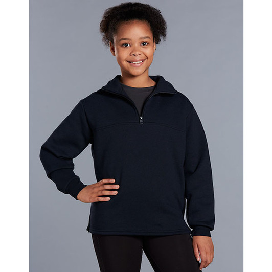 FL02K Kids 1/2 zip collar fleecy sweat