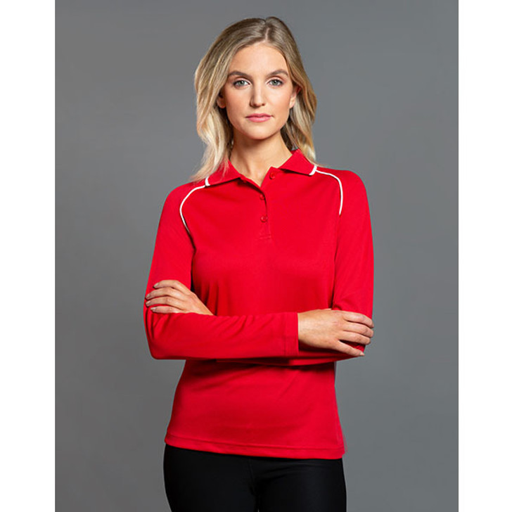 PS44 Ladies cooldry raglan L/S polo