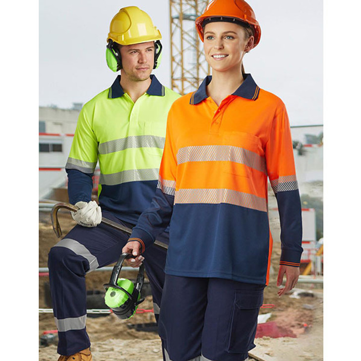 SW86 Unisex Cooldry Segmented Safety L/S Polo