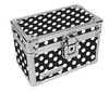 Vaultz Locking 3x5 Index Card File Box, Black & White Polka Dot - VZ03715
