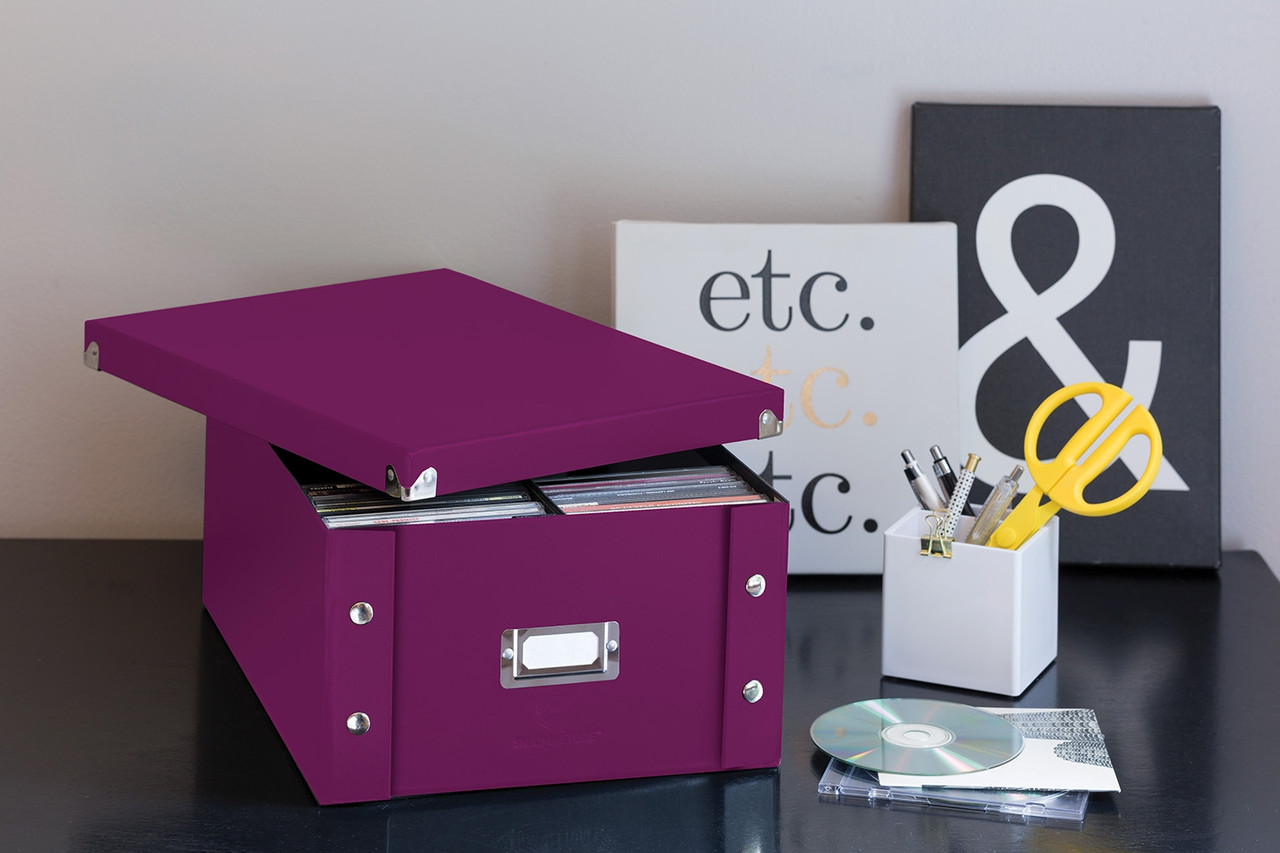 Berry Double Wide CD Storage Box w/ Divider SnapNStore SNS03316