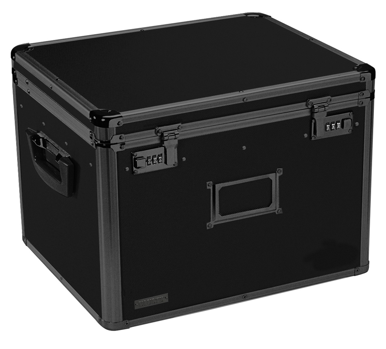 Vaultz Locking Divided Storage Box, Square, Tactical Black - VZ01036