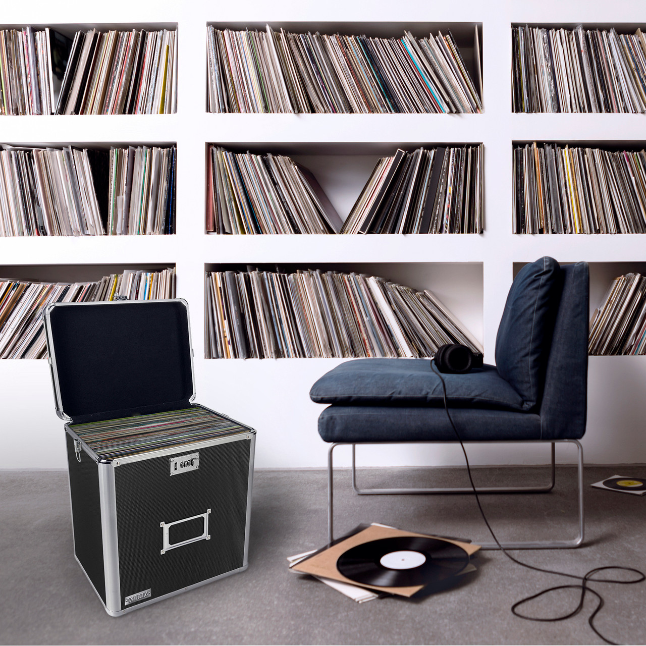 Vaultz Locking Vinyl Record Case, 50 Capacity - VZ00490
