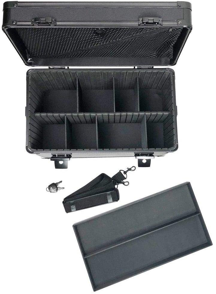 Vaultz Large Locking Storage Case with Dividers, Tactical Black