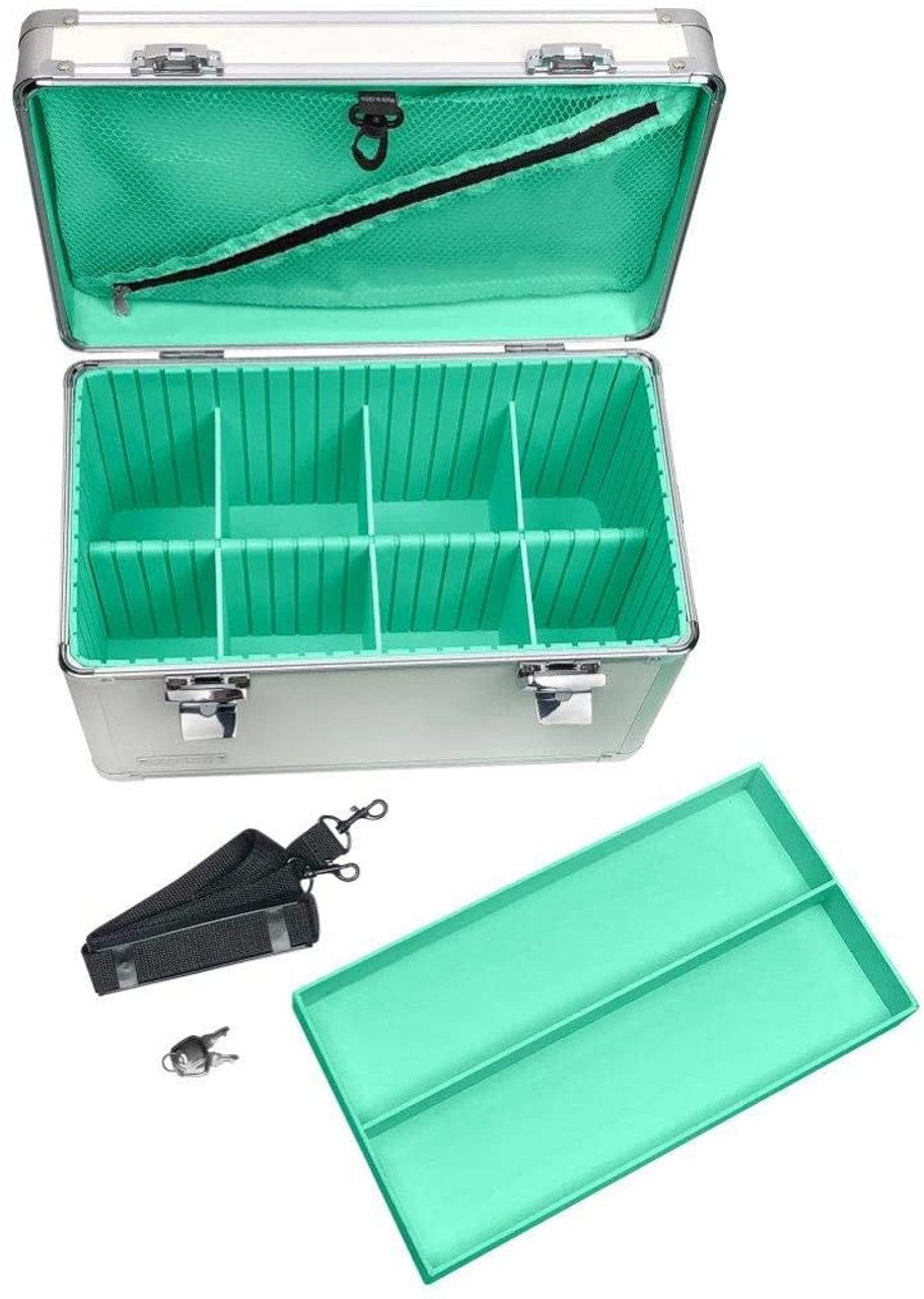 Vaultz Large Locking Storage Case with Dividers, White VZ00068