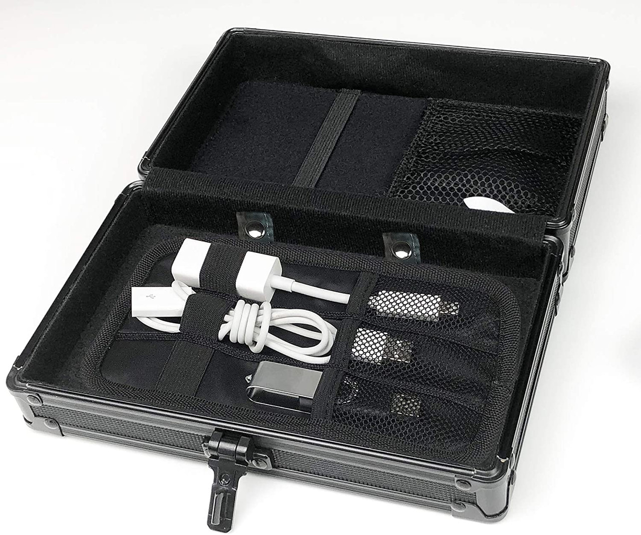 Vaultz Locking Personal Electronics Storage Box, Tactical Black