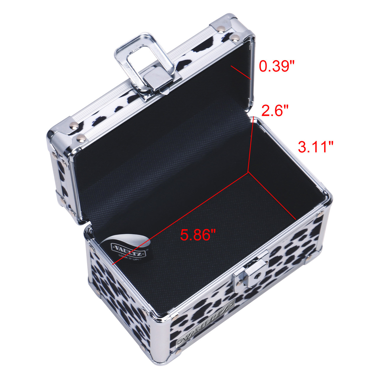 Vaultz Locking 4x6 Index Card File Box, Black & White Leopard - VZ03974