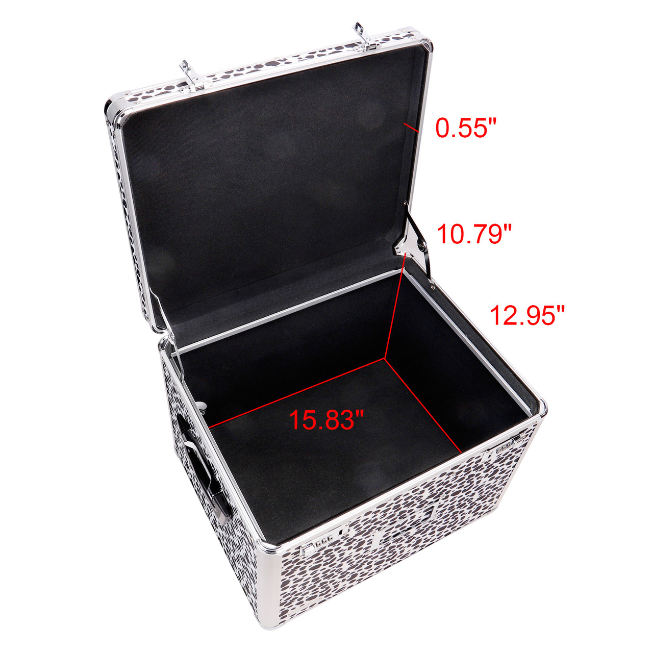 Vaultz Locking Letter/Legal Size File Chest, Black & White Leopard