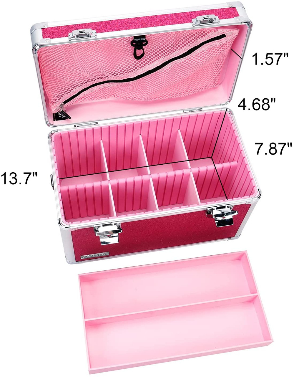 Sold at Auction: PINK STORAGE DRAWER CONTAINER WITH JEWERY FINDINGS