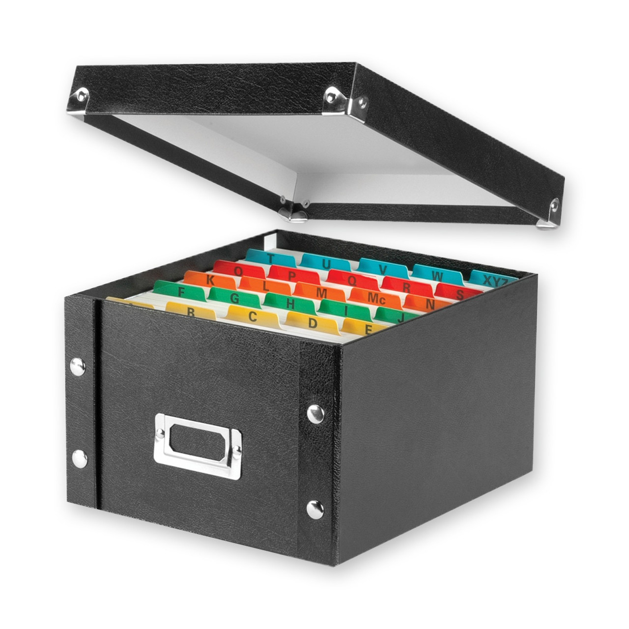 5x8 Index Card File Box, Black - Holds 1,100 - Snap-N-Store - SNS01647