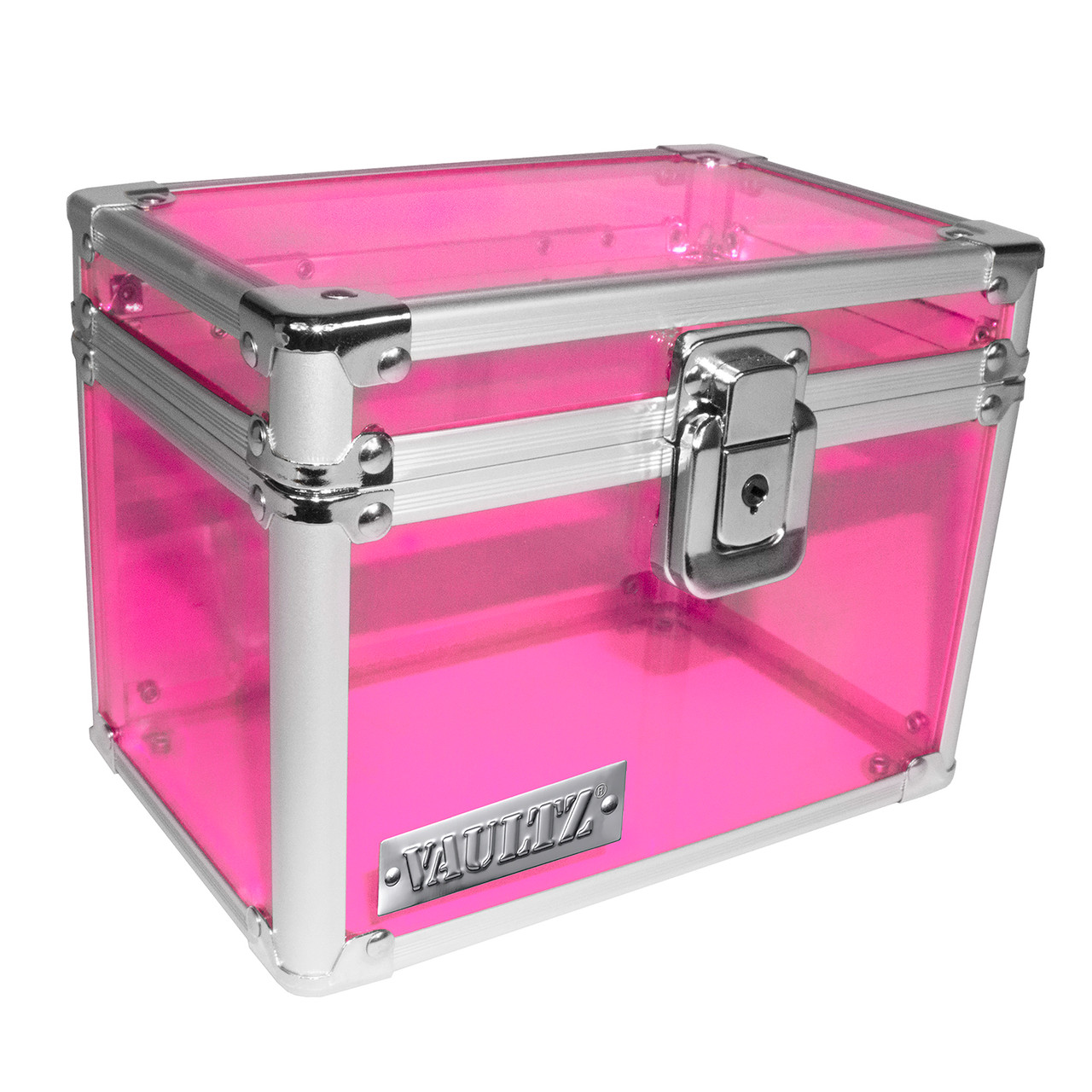 Vaultz Acrylic Index Card Box, 4x6, Pink Acrylic - Vaultz - VZ00208