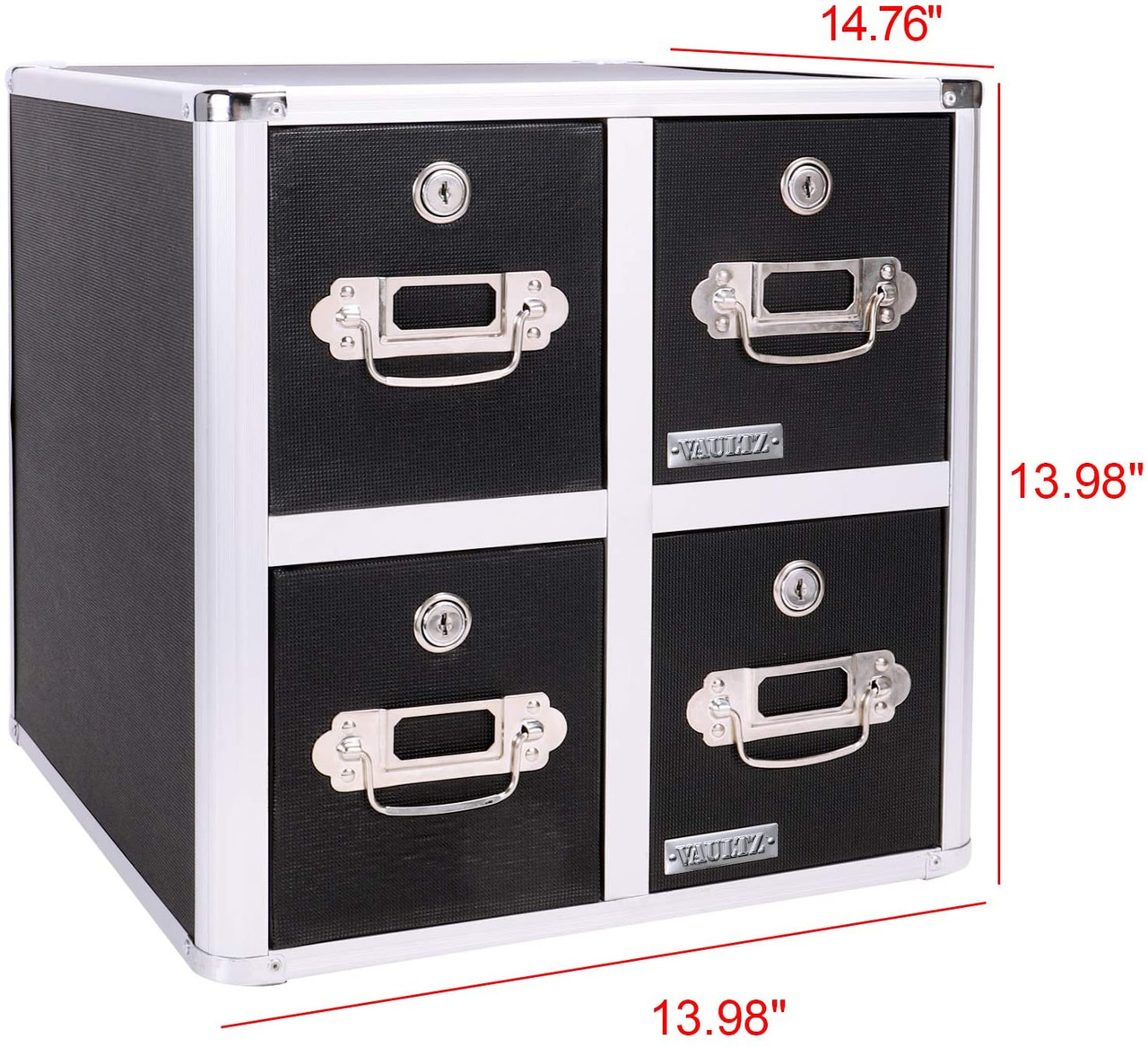 CD File Cabinet - 4 Drawer - Black - Holds 660 CDs - Vaultz - VZ01049