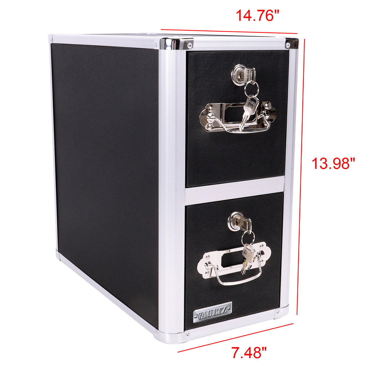 CD File Cabinet - 2 Drawer - Black - Holds 330 CDs - Vaultz - VZ01094