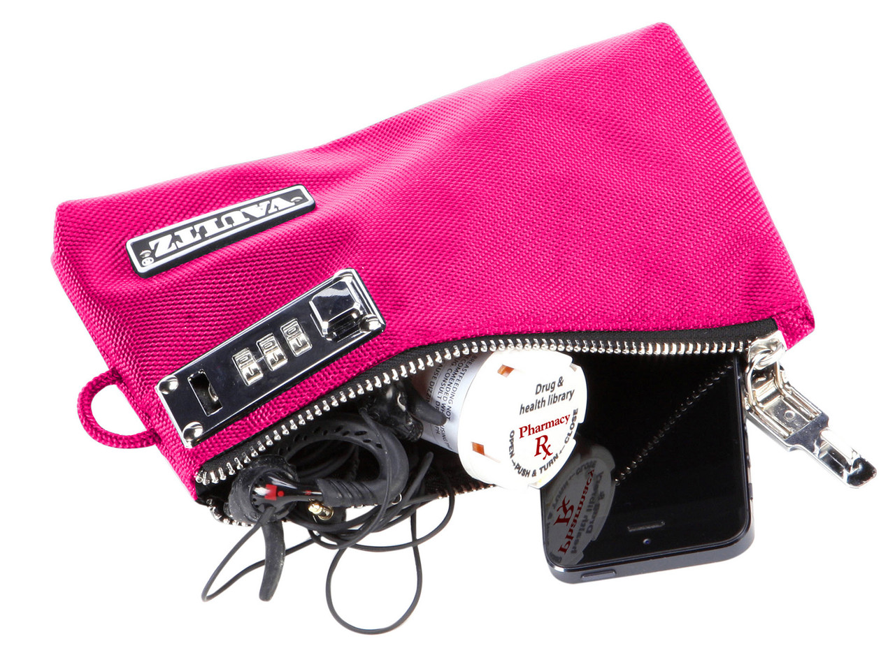 5x8 Locking Zipper Pouch for Valuables Pink Vaultz VZ00471