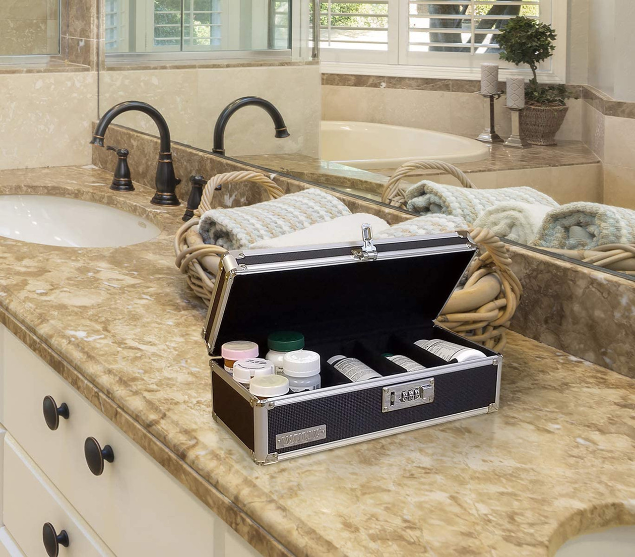 Locking Pill Storage Box - Black - Vaultz - VZ03480