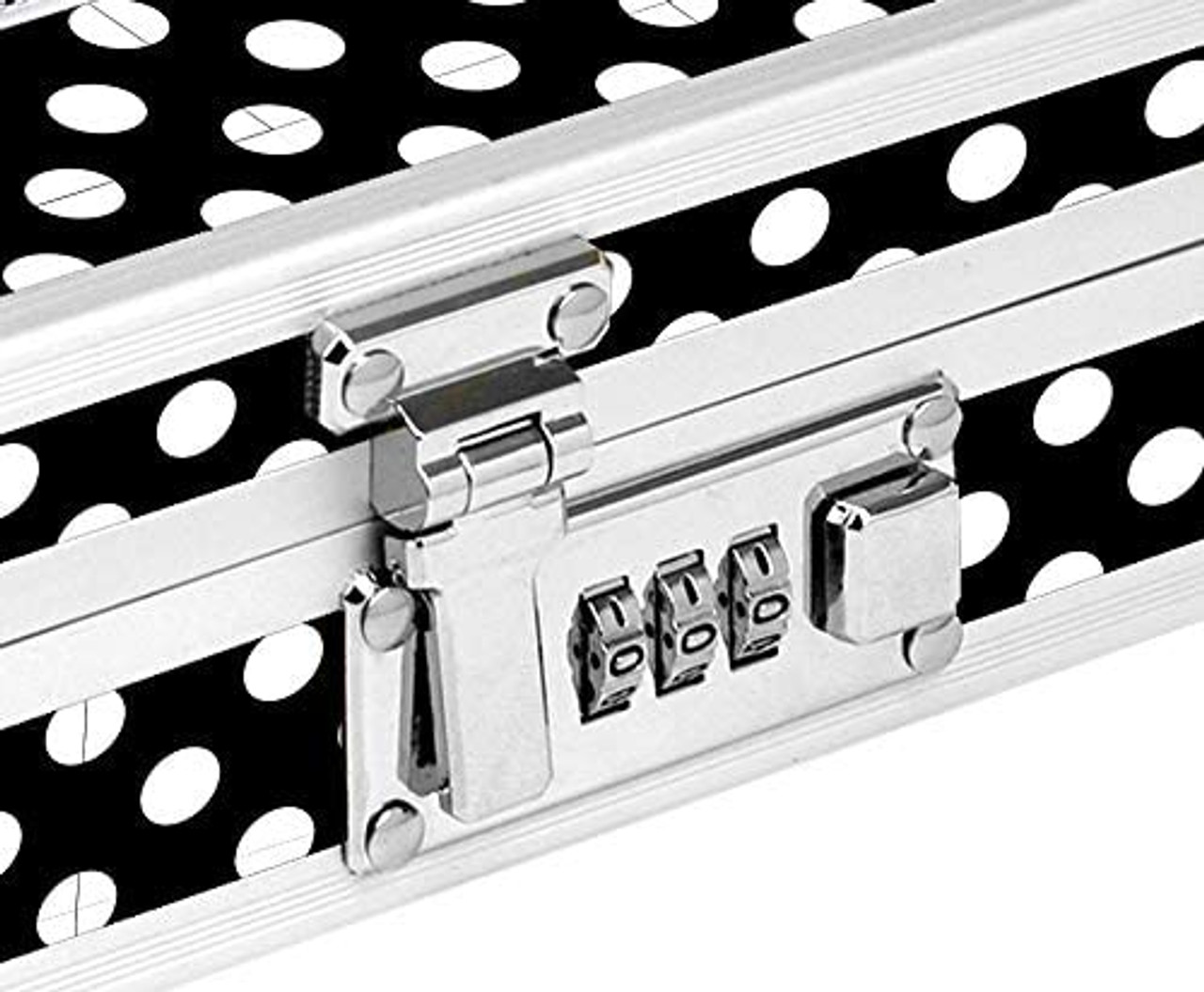 Vaultz Divided Storage Box, Black and White Polka Dot - VZ03893