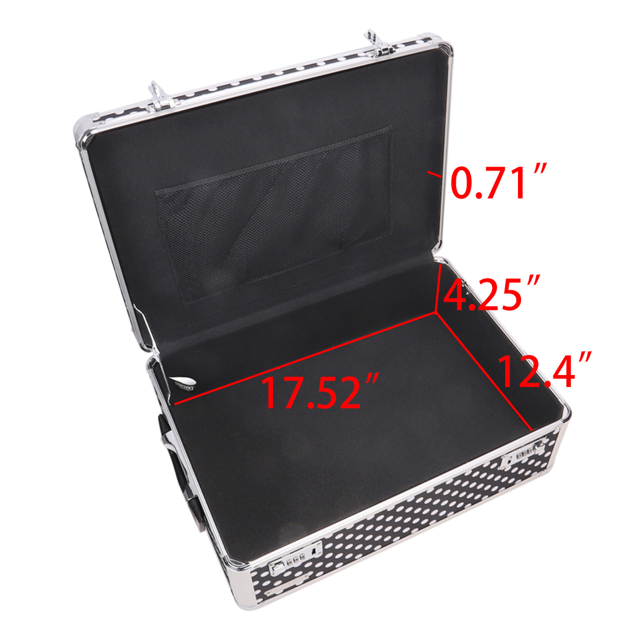 Vaultz Divided Storage Box, Black and White Polka Dot - VZ03893