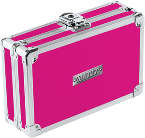 Vaultz Locking Small Travel Jewelry Case, Hard-Sided Organizer, Pink Floral  - VZ03800