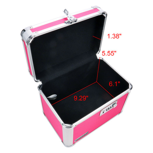 Locking Security Box - Pink - Chrome Steel Corners - Vaultz