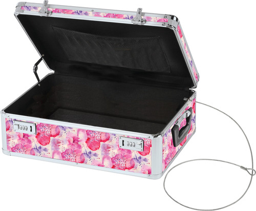 Vaultz Locking Security Box, Pink Blossom Floral - VZ03807