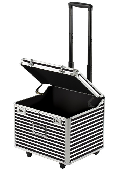 Locking Mobile File Chest, Letter/Legal, Black & White Stripe