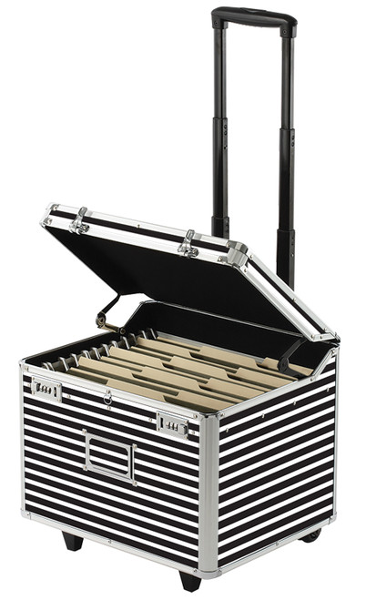 Locking Mobile File Chest, Letter/Legal, Black & White Stripe Locking Mobile File Chest, Letter/Legal, Black & White Stripe