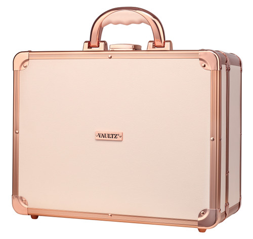 Cosmetic Case with LED Mirror, Rose Gold Corners